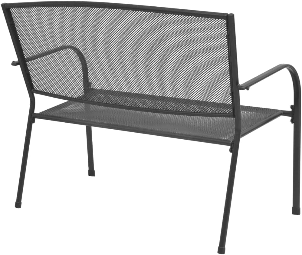 Banc de jardin avec accoudoirs Maille d'acier 108 x 60 x 88 cm