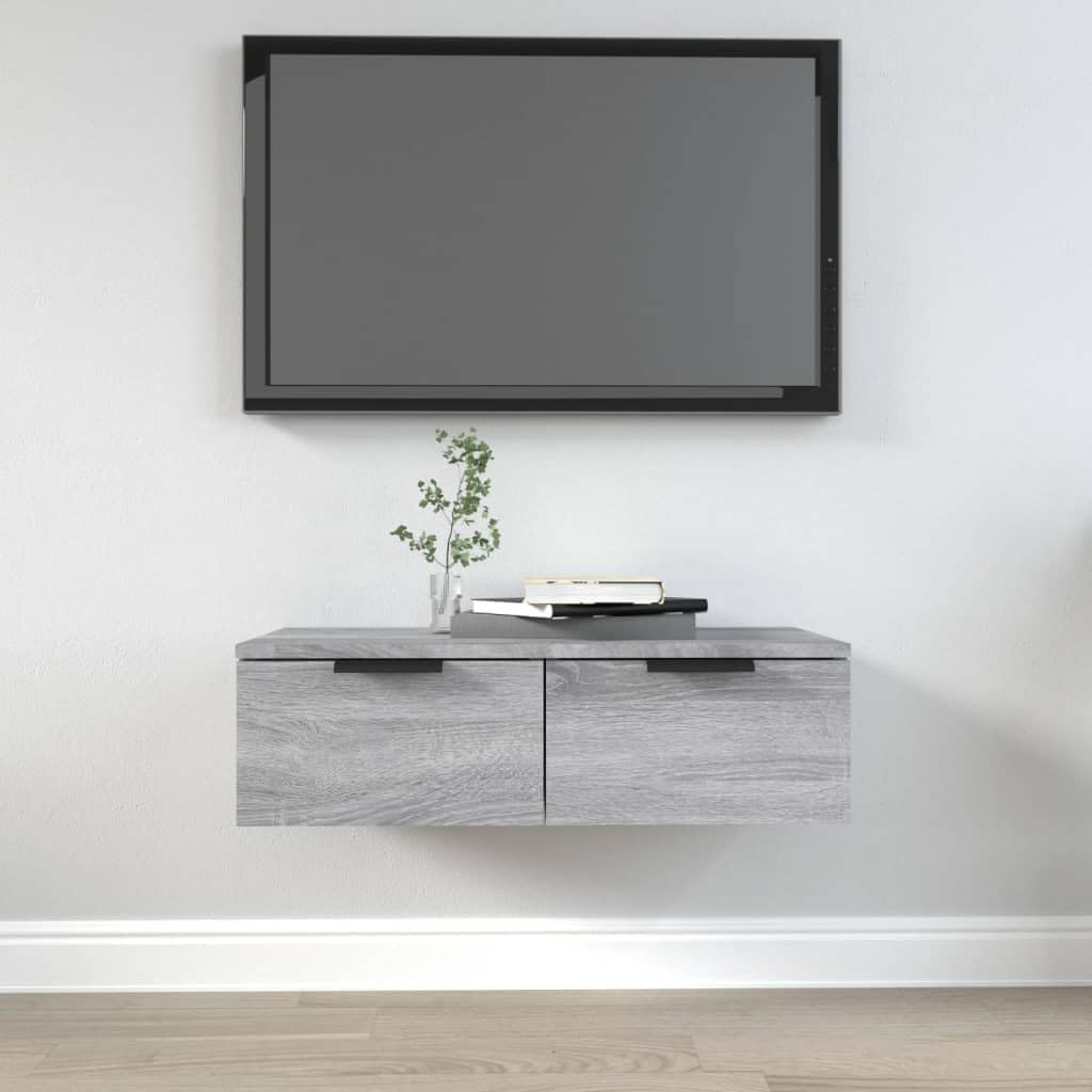 Wall Cabinet TV Cabinet Wall Cabinet TV Cabinet Lowboard TV Table HiFi TV Furniture Living Room Grey Sonoma 68 x 30 x 20 cm Wood Material