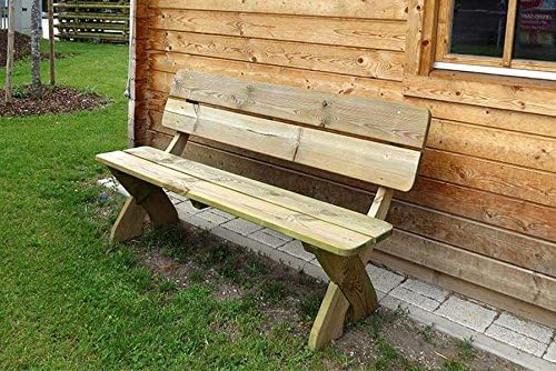 Rustic Garden Bench 3 Seater Solid Wood Weatherproof