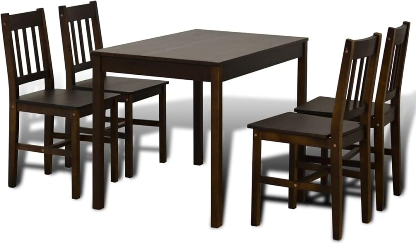 Dining Table Wooden Table with 4 Wooden Chairs, Dining Room Set, Dining Room Furniture, Dining Table with Chairs, Dining Table Set, Dining Room Set, Dining Room Set, Brown