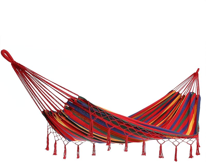 Hammock, 300 kg Load Capacity, 320 x 150 cm, Breathable, with Fringes, Weatherproof, for Camping, in the Garden and Indoors, for Multiple People