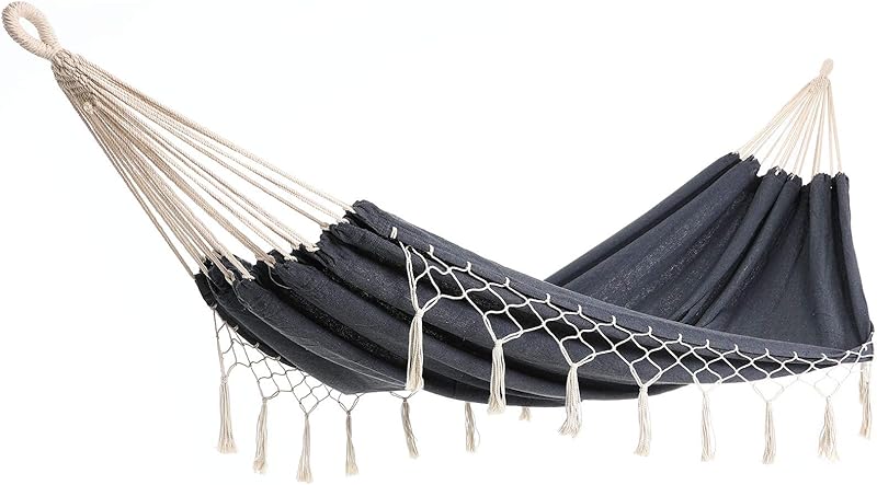 Hammock, 300 kg Load Capacity, 320 x 150 cm, Breathable, with Fringes, Weatherproof, for Camping, in the Garden and Indoors, for Multiple People