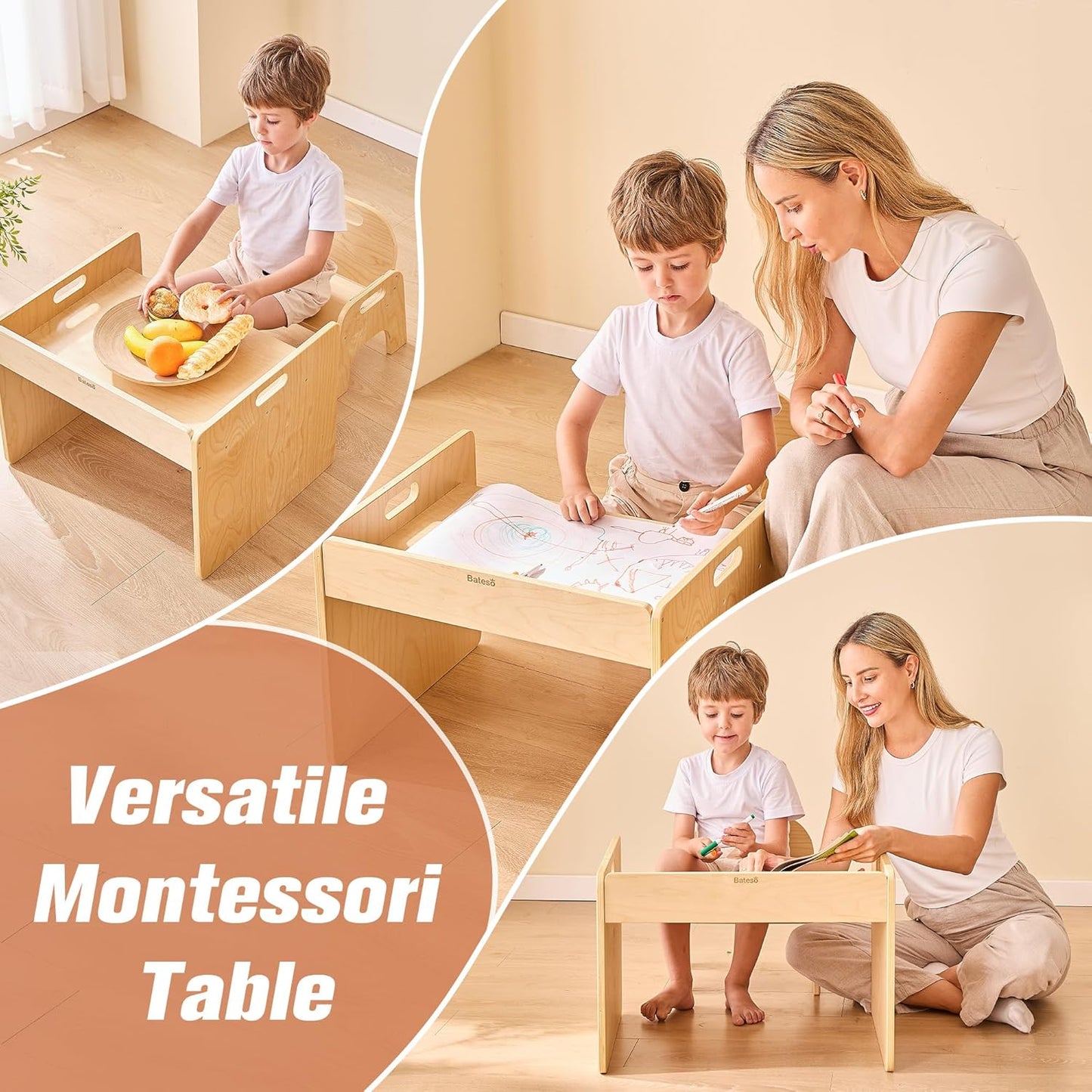 Montessori Weaning Table and Chair Set for Toddlers, Kids Furniture for Play, Dining & Crafts, Ideal for Boys and Girls Aged 1-3 Years