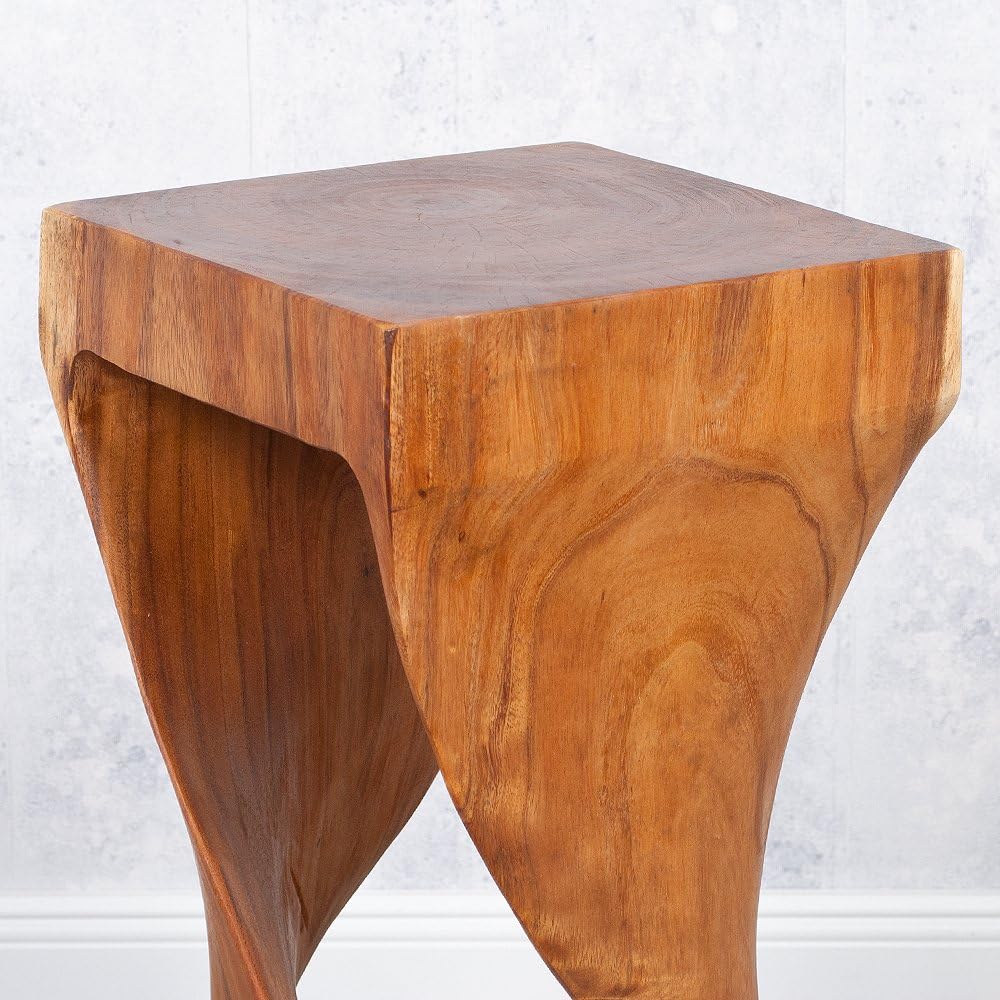 60 cm Suar Wood Side Table Telephone Table Solid Wood Decorative Column