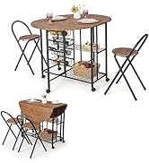 Esstisch mit 2 Bänken, Essgruppe 3er-Set, 110 x 70cm Küchentisch für 4 Personen, Esszimmertisch mit rostfreiem Metallrahmen, Sitzgruppe für Küche, Wohnzimmer, Esszimmer (Vintagebraun)