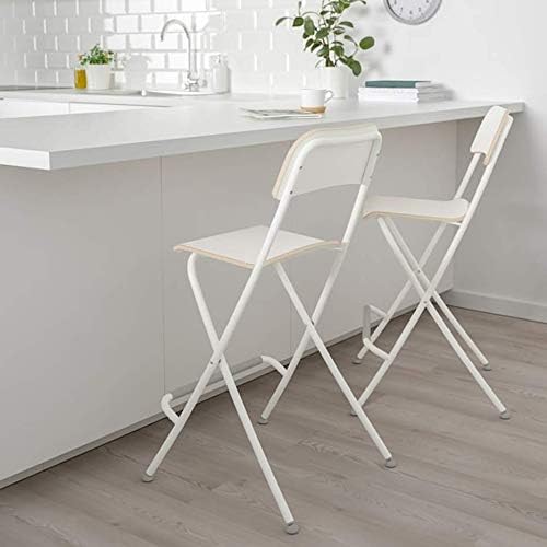 Ikea Franklin 704.048.75 Folding Bar Stool with Backrest White 24 3/4