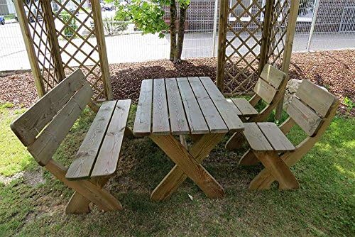 Rustic Garden Bench 3 Seater Solid Wood Weatherproof