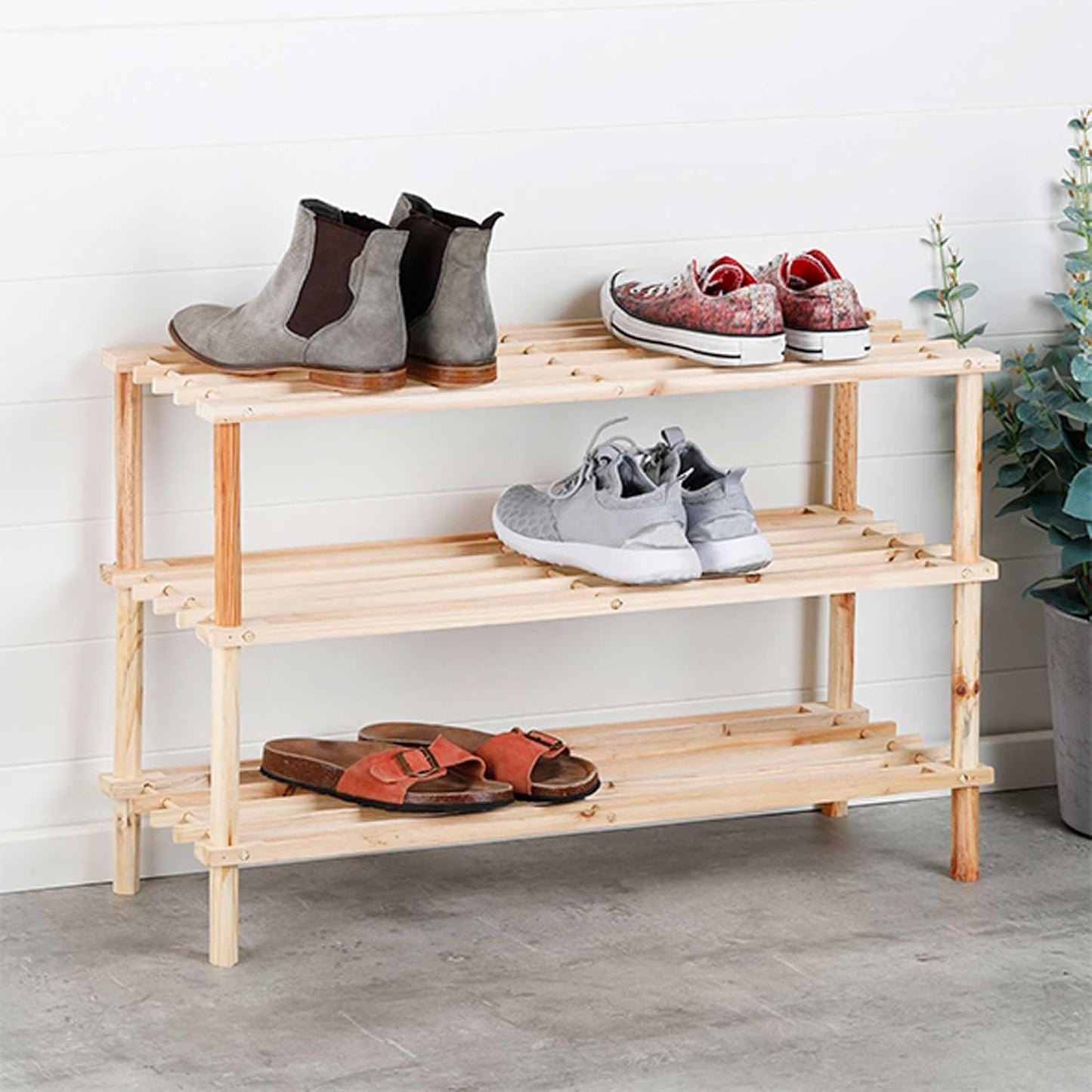 Shoe Rack Wooden Shoe Rack Shoe Rack Shoe Cabinet Wooden Shelf 3 Levels