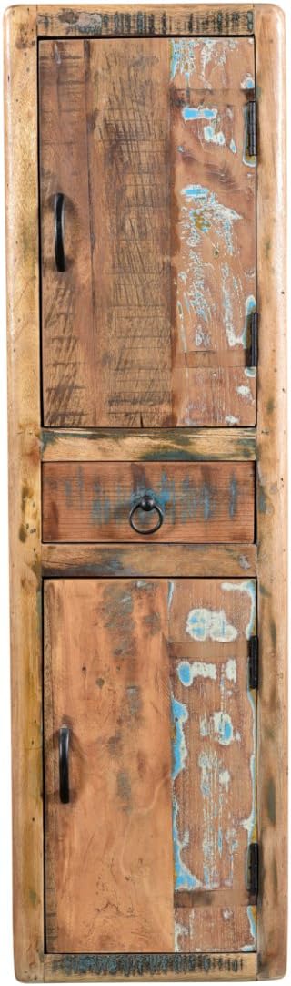 Calcutta Bathroom Tall Cabinet Recycled Wood Colourful Rustic Bathroom Tall Cabinet Solid Bathroom Furniture Solid Wood Bathroom Tall Cabinet Wall Cabinet (without Base)