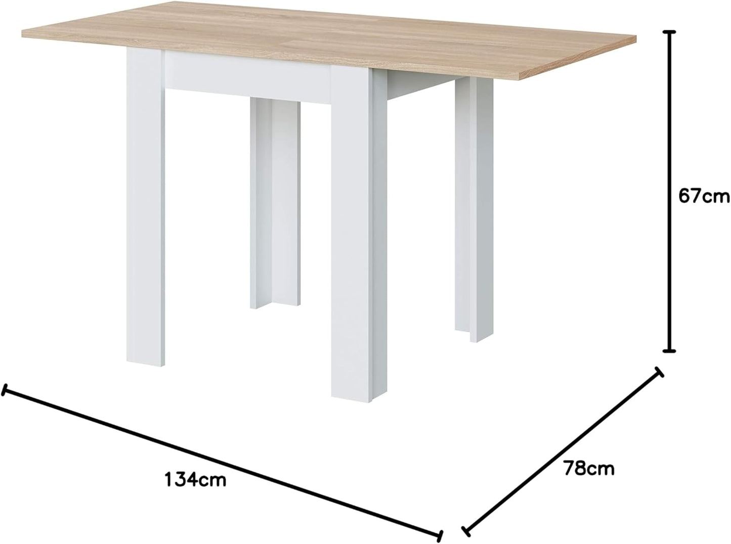 Kitchen Dining Table Folding Table Kitchen Dining Room 134 x 78 x 67 cm