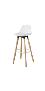 Bar Stool with Footrest Bar Stool with Backrest Black Beech Legs Seat Height 70 cm