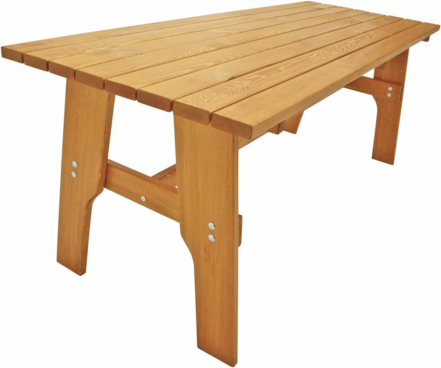 Freital Garden Table XXL 72 x 200 cm Rectangular Solid Pine Wood Light Varnished Stable Outdoor