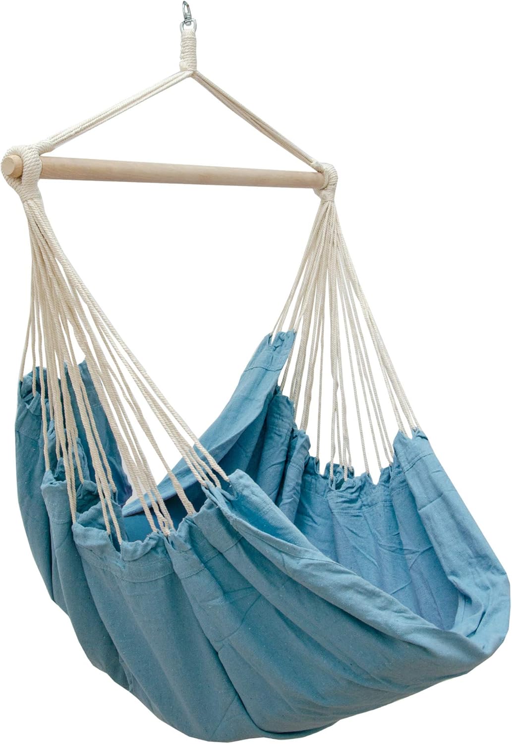 Family Hammock Many people hammock | Load capacity max. 150 kg | Giant hanging cloth chair 190 x 140 cm | 100% cotton | Hammock incl. safety swivel | Pacific Blue