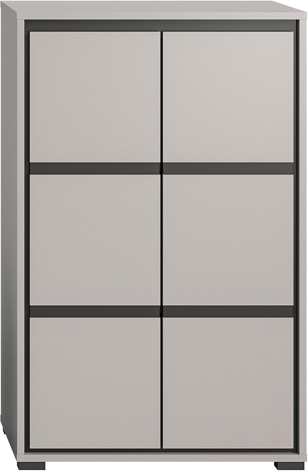 Shoe Cabinet, Shoe Rack with 2 Doors, 3 Compartments Inside, Holds up to 9 Pairs of Shoes, with Storage Space for Keys or Accessories, FSC Certified, Grey