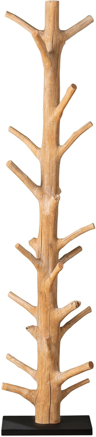 Solid Coat Stand Tree Nature 170 cm Natural Wood Coat Rack Hallway Coat Hook Made of Solid Wood