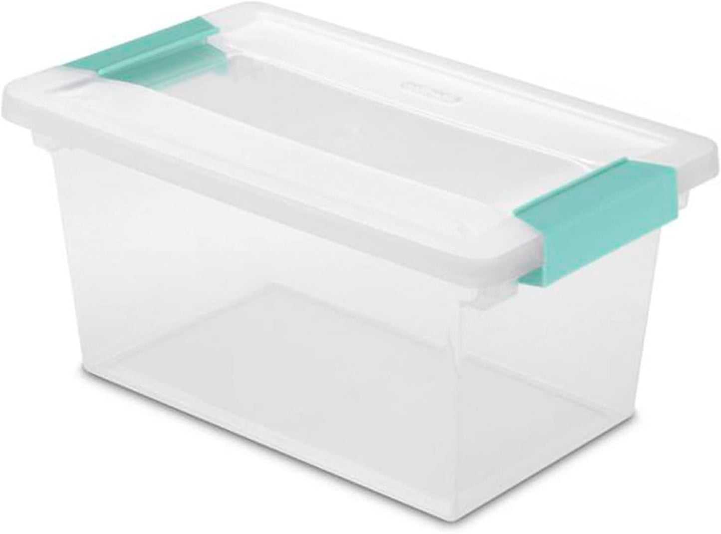 Sterilite 19628604 Medium Clip Clear Storage Box With Latched Lid - 11"L x 6-5/8"W x 5-3/8"H