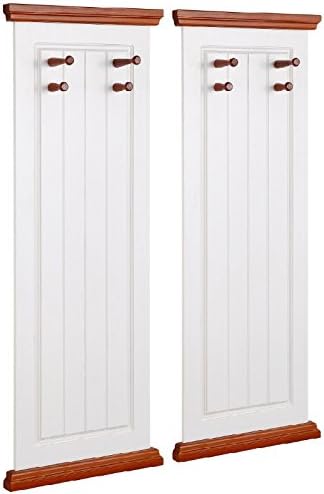 4-Piece Wardrobe Set White/Cherry Wood Coloured Hallway Furniture Hallway Furniture