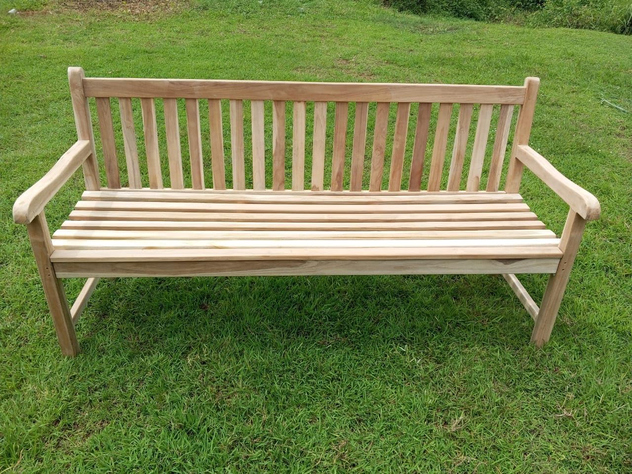 Solid Teak Bench 4-Seater Garden Bench Approx. 180 cm Wide Bench Park Bench Wooden Bench Teak Bench