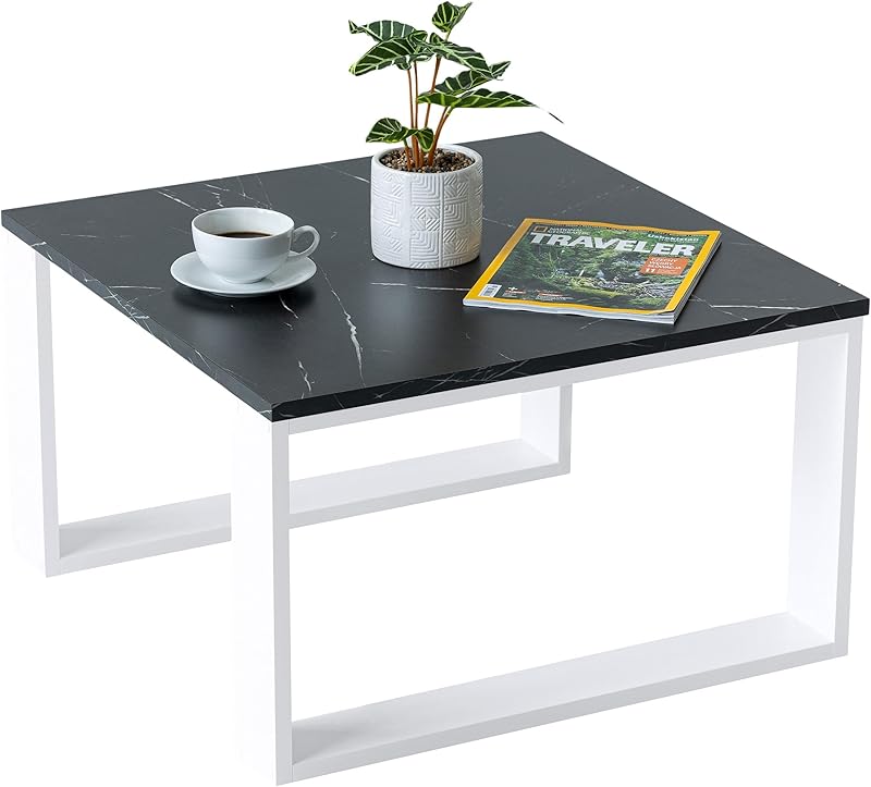 Mex-System Clif Small Coffee Table, Living Room Table, Side Table, 65 x 65 x 40 cm, Square Coffee Table, Ideal for Living Room, Room and Office, Smart Living Living Living Room Table, Modern, Wotan