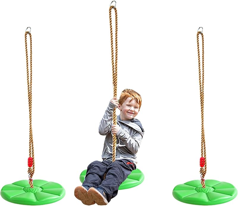 Aszaui Outdoor Swing Climbing Rope for Children and Adults, Climbing Rope Children Outdoor Plate Swing, Tree Swing for Indoors, Outdoors, Hanging Swing for Children up to 150 kg with