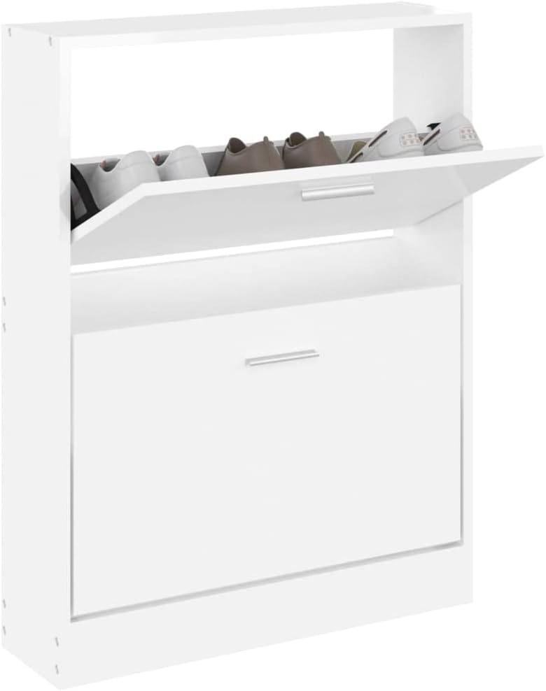 Shoe Cabinet Shoe Rack Shoe Storage Shoe Storage Shoe Cabinet High Gloss White 59 x 17 x 81 cm Wood Material