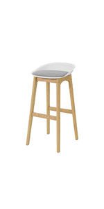 Bar Stool with Footrest Bar Stool with Backrest Black Beech Legs Seat Height 70 cm