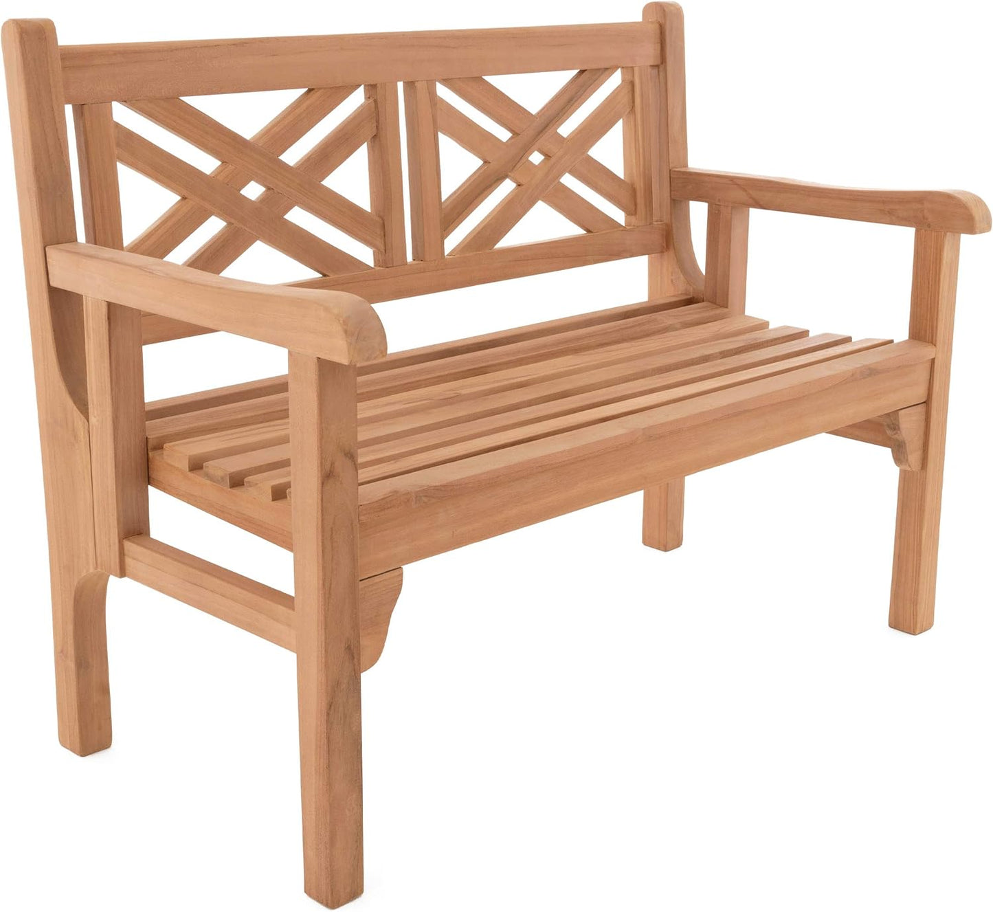 2-Seater Folding Park Bench 120 x 61 x 91 cm Foldable Garden Bench Teak Wood Treated High Quality Solid Pure Handmade Weatherproof Frisian Bench