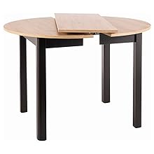 Design Dining Table GS-222 Oak Artisan Black Matt Round Extendable