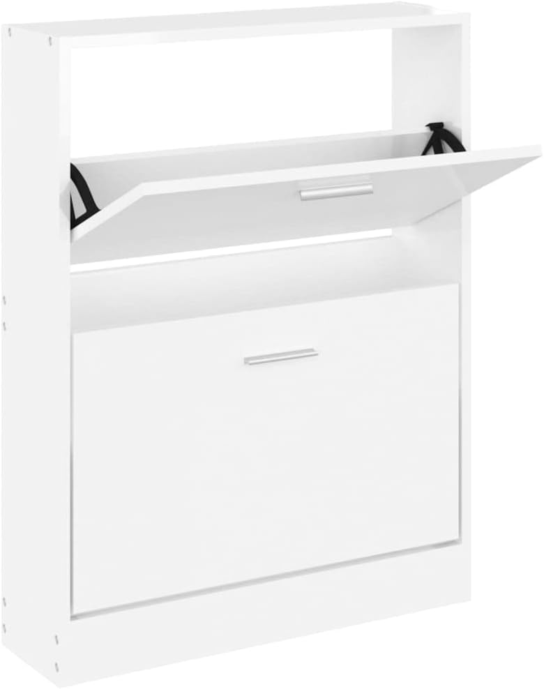 Shoe Cabinet Shoe Rack Shoe Storage Shoe Storage Shoe Cabinet High Gloss White 59 x 17 x 81 cm Wood Material