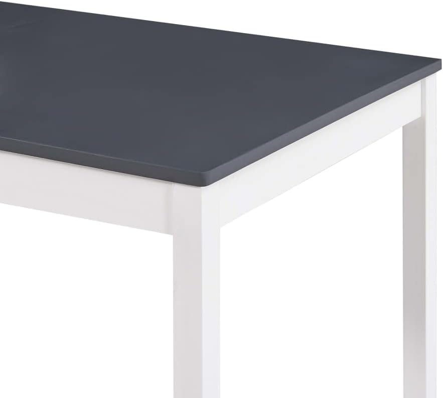 Dining Table White and Grey 180 x 90 x 73 cm Pine