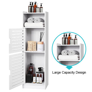 aimu Waterproof Bathroom Cabinets, Bathroom Storage Units with Open Storage Shelf, Freestanding Floor Cabinets, Corner Organiser for Bedroom, Kitchen, Hallway, White, 74 x 20 x 24 cm