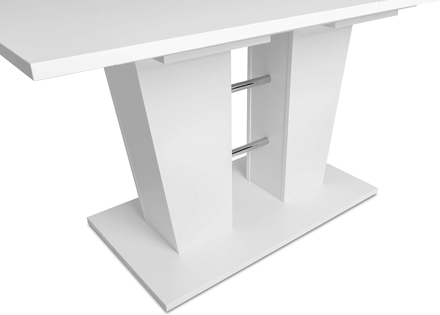 Dining Table White Dining Room Table Kitchen Table II 140-180 x 75 x 90 cm (W x H x D) Synchronous Extendible up to 180 cm 22 mm ABS Edge