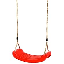 Retoo Children's Swing Garden Swing Seat Outdoor Swing Board Swing Outdoor Indoor Height Adjustable Accessories for Children Playground Plastic Durable Baby Swing Red