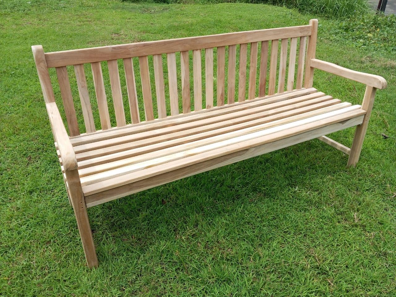 Solid Teak Bench 4-Seater Garden Bench Approx. 180 cm Wide Bench Park Bench Wooden Bench Teak Bench