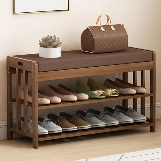 Shoe Bench with Seat 2-Tier Shoe Bench Shoe Organiser Stand 80 x 27 x 45 cm Padded Seat, Hallway, Bedroom and Entrance Area for the Entrance Area, Maximum Load 150 kg