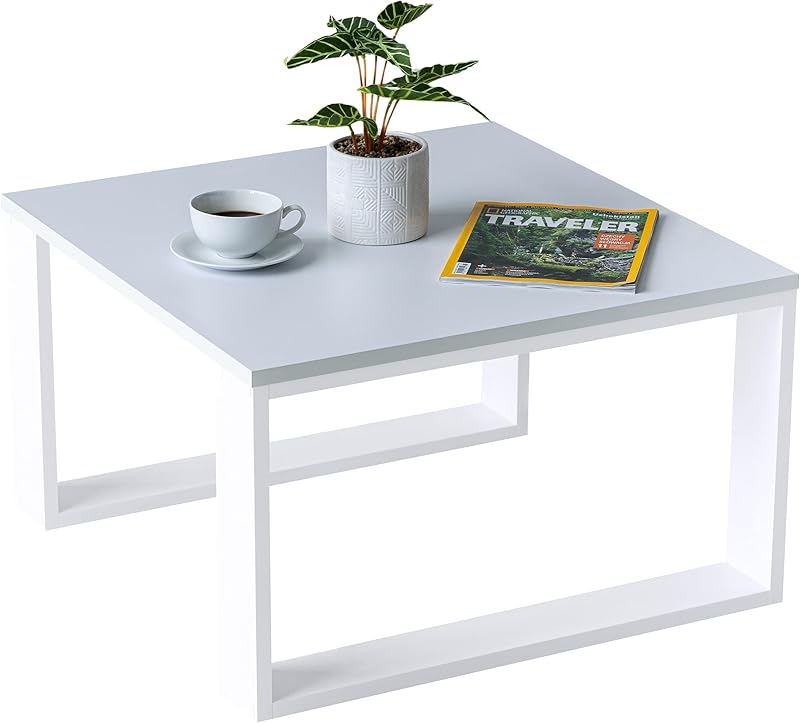 Mex-System Clif Small Coffee Table, Living Room Table, Side Table, 65 x 65 x 40 cm, Square Coffee Table, Ideal for Living Room, Room and Office, Smart Living Living Living Room Table, Modern, Wotan