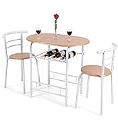 Esstisch mit 2 Bänken, Essgruppe 3er-Set, 110 x 70cm Küchentisch für 4 Personen, Esszimmertisch mit rostfreiem Metallrahmen, Sitzgruppe für Küche, Wohnzimmer, Esszimmer (Vintagebraun)