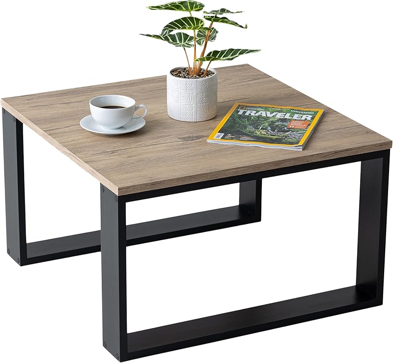 Mex-System Clif Small Coffee Table, Living Room Table, Side Table, 65 x 65 x 40 cm, Square Coffee Table, Ideal for Living Room, Room and Office, Smart Living Living Living Room Table, Modern, Wotan