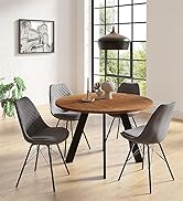 Vienna Dining Room Table / Compact Kitchen Table in Oak Look / Medium Insert in Black or White Mountable / Small Dining Table with Column Base / Column Table / 110 x 75 x 70 cm (W x H x D)