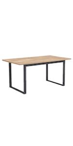 Extendable Dining Table Metal Frame Black Dining Room Furniture Modern for 4-6 People Kitchen Table Dining Room Table for Dining Room Kitchen Sand Oak Look 120-160 x 80 x 77 cm