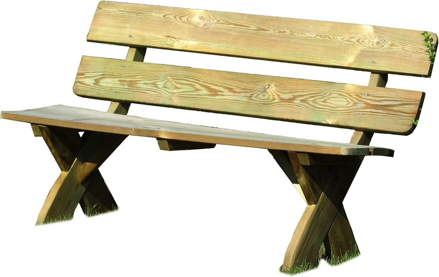 Rustic Garden Bench 3 Seater Solid Wood Weatherproof