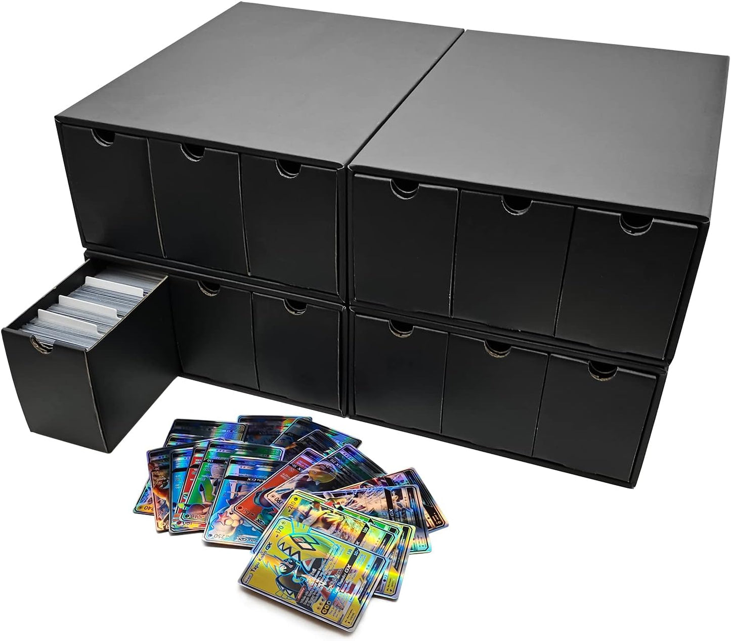 Trading Cardboard Card Storage Box - with 12 600-Count & 50 Card Dividers, Collectors Card Organizer Box for MTG Baseball Card Collection