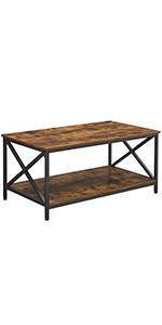 TV Shelf, TV Cabinet, Lowboard for TVs up to 65 inches, 147 x 40 x 50 cm, TV Table with Open Compartments, X-shaped Struts, Industrial Design, Vintage Brown/Black, LTV100B01