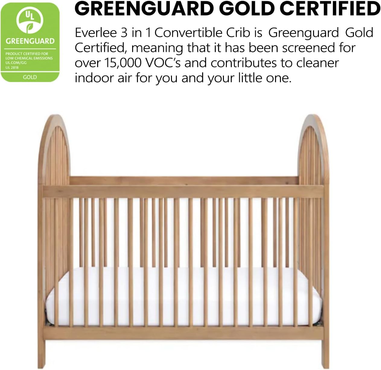 Soho Baby Everlee 3-in-1 Island Crib, Honey Wood