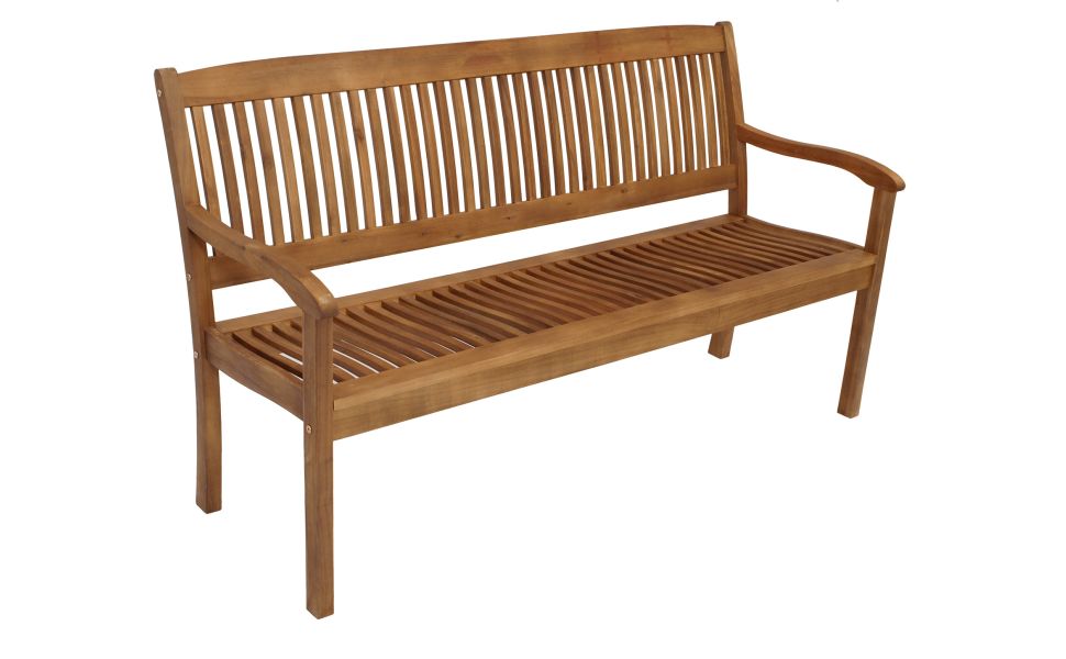 Maracana Garden Bench 3-Seater 157 cm Solid Acacia Brown Oiled Outdoor