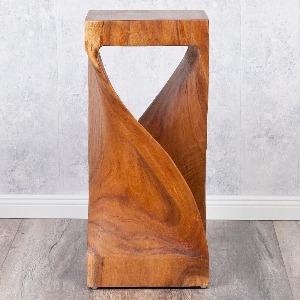 60 cm Suar Wood Side Table Telephone Table Solid Wood Decorative Column