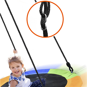 Juegoal 40 Inch Saucer Tree Swing, Large Rope Swing with Children Swing Platform Bonus Carabiner for Hanging Rope Outdoor