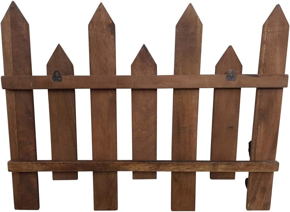 Vintage Wooden Wall Coat Rack, Wall Panel for the Hallway, 7 Hooks, Recycled Shabby Chic Look, W x D x H: 69 x 11 x 52 cm