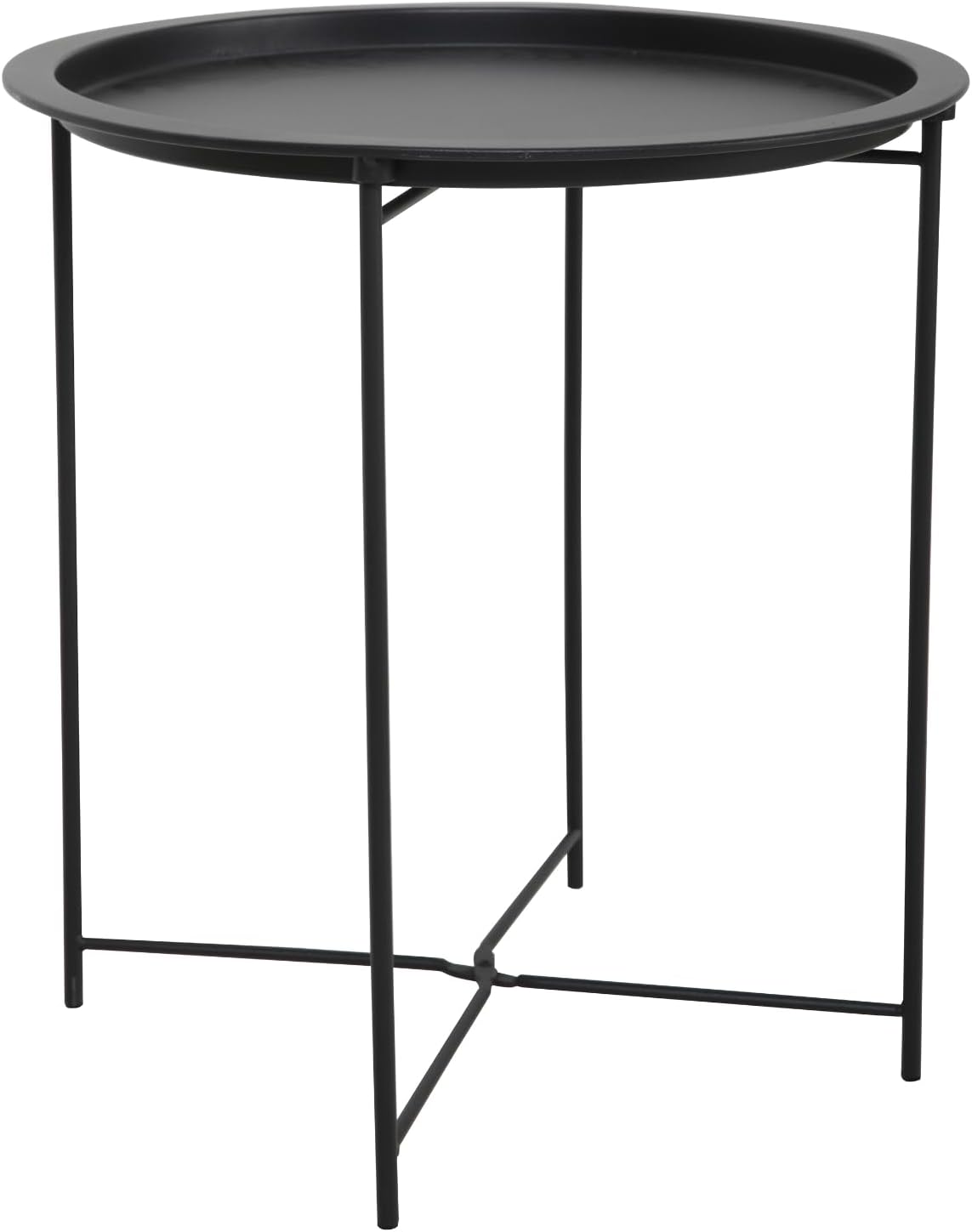 Thebe Side Table Metal Round Bedside Table Coffee Table Living Room Table Small Side Table Metal Table Flower Table Foldable Black