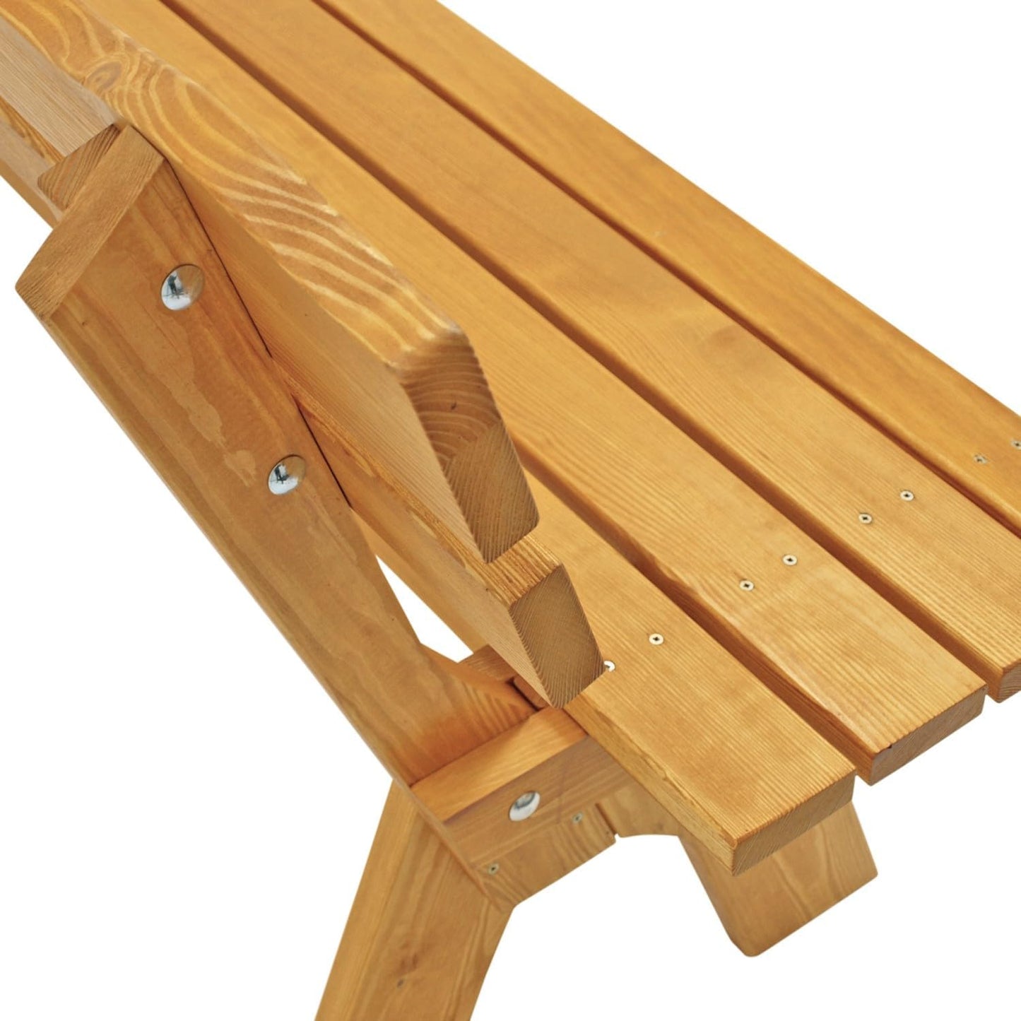 Freital Garden Bench XXL 4-Seater 200 cm Solid Pine Wood Light Varnished Stable Outdoor